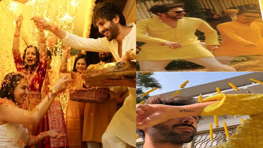 Gwalior news : बहन की शादी के लिए ग्वालियर पहुंचे एक्टर कार्तिक आर्यन, हल्दी सेरेमनी में जमकर किया डांस, तस्वीरें की शेयर 
