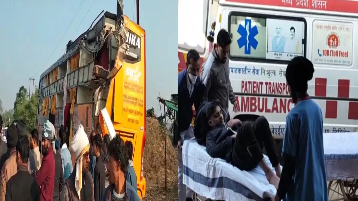 GUNA NEWS : गुना में यात्रियों से भारी बस पलटी, 1 की मौत, 14 घायल, मची चीख पुकार 