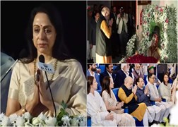 हेमा मालिनी ने दिल्ली में आयोजित की धर्मेंद्र की प्रार्थना सभा: दिग्गज नेताओं और फिल्मी सितारों ने दी श्रद्धांजलि