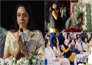 हेमा मालिनी ने दिल्ली में आयोजित की धर्मेंद्र की प्रार्थना सभा: दिग्गज नेताओं और फिल्मी सितारों ने दी श्रद्धांजलि