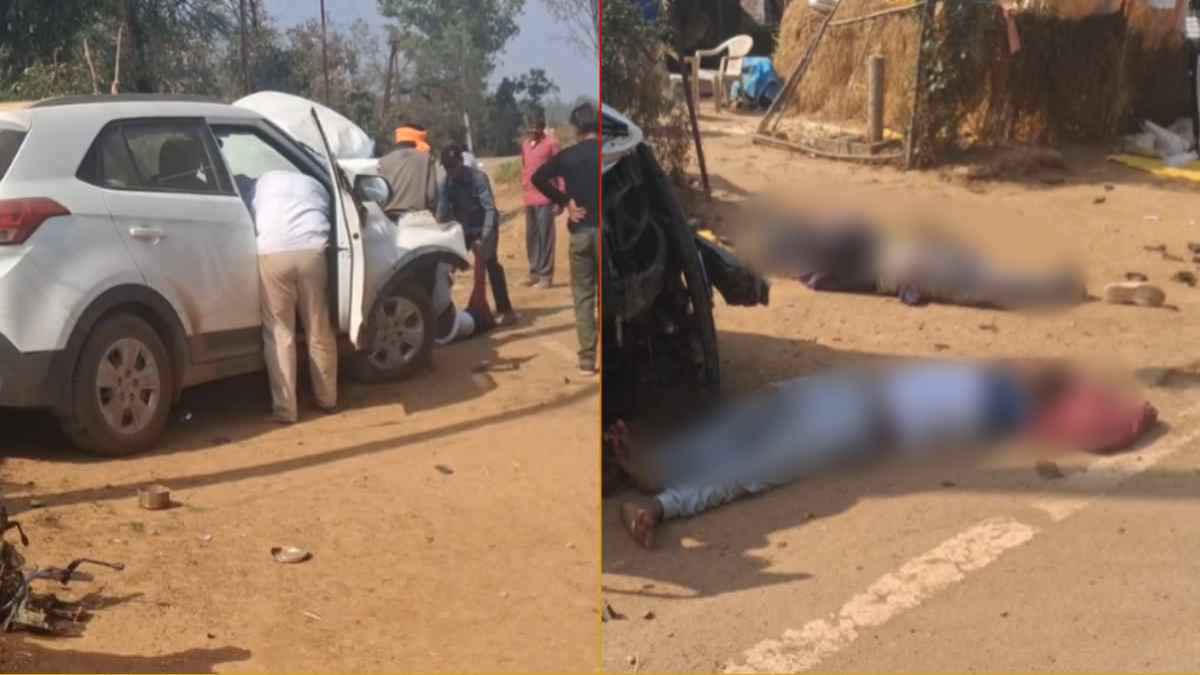 balaghat news : तेज रफ्तार क्रेटा कार ने बाइक को सामने से मारी टक्कर, हादसे में 2 की गई जान, जांच शुरू 