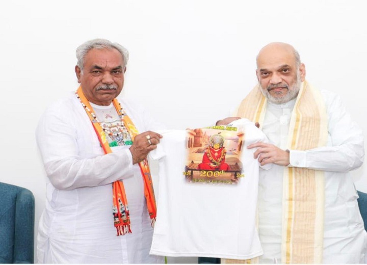 शदाणी दरबार पीठाधीश्वर की अमित शाह से मुलाकात: माता हासीदेवी जी की 200वीं जयंती पर ₹200 का स्मारक सिक्का होगा जारी 