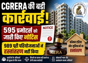 CGRERA की बड़ी कार्रवाई, 595 बिल्डर्स को भेजे नोटिस; 989 परियोजनाओं में हस्तांतरण प्रक्रिया अधूरी
