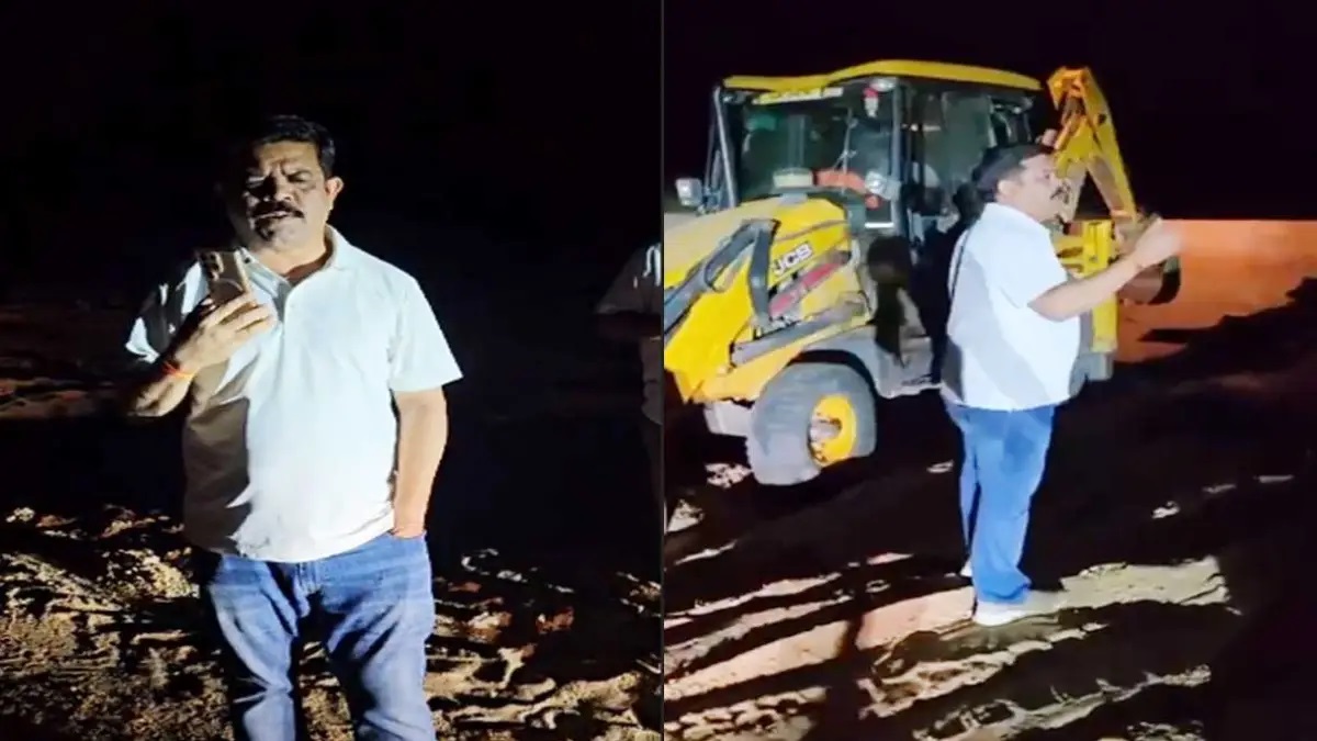 अवैध रेत खनन पर आधी रात कार्रवाई, विधायक ने नदी में पहुंचकर पकड़ी मशीनें