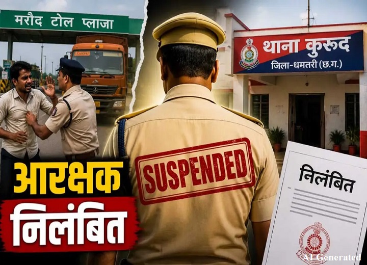 मरौद टोल प्लाजा विवाद: चालक से दुर्व्यवहार पड़ा भारी, आरक्षक निलंबित