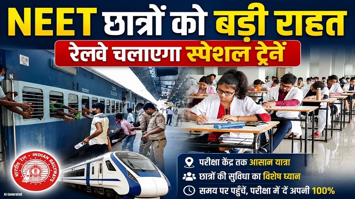 NEET परीक्षा देने जा रहे छात्रों को राहत: SECR चलाएगा 10स्पेशल ट्रेनें, हसदेव एक्सप्रेस का किया विस्तार