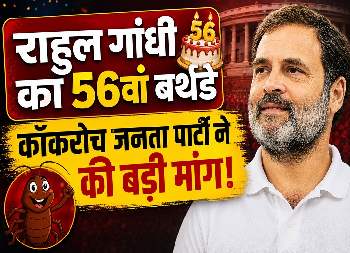बर्थडे पर राहुल गांधी को मिली अनोखी शुभकामना, कॉकरोच जनता पार्टी ने जताई उम्मीद