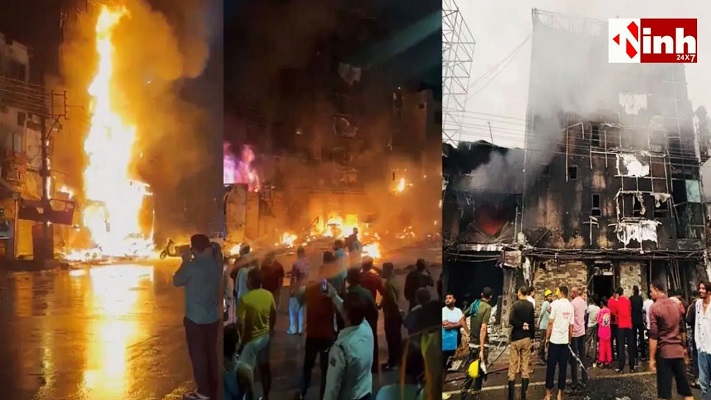 Raipur Fire News: तेलीबांधा में देर रात आग से मची अफरा-तफरी, ऑक्टोपस बार समेत कई दुकानें जलकर  राख