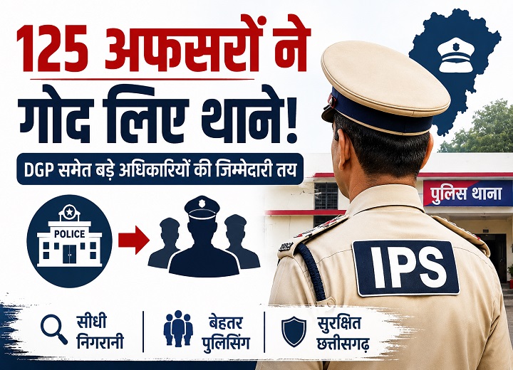 छत्तीसगढ़ में 125 अफसरों को मिली थानों की जिम्मेदारी, DGP ने रतनपुर थाना लिया गोद