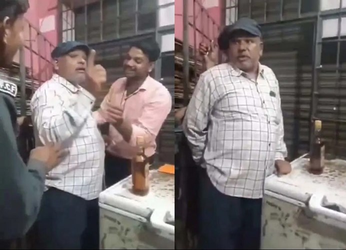 शराब दुकान बंद होने के बाद पहुंचे आबकारी कर्मचारी, गाली-गलौज का वीडियो वायरल; विभाग पर उठे सवाल