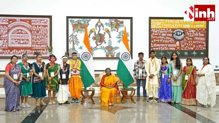 राष्ट्रपति भवन में छत्तीसगढ़ के बच्चों का सम्मान, CWSN छात्र को राष्ट्रपति मुर्मू ने बांधी राखी