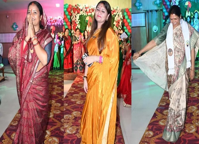 रायपुर प्रेस क्लब में सजा तीज का रंग, महिला पत्रकारों ने रैंप वॉक और खेलों में लिया हिस्सा
