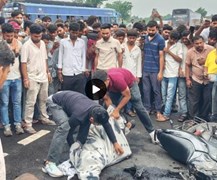 Khargone news : खरगोन में  ट्राले ने बाइक सवार युवक-युवती को मारी टक्कर, 1 की मौत, आरोपी मौके से फरार 