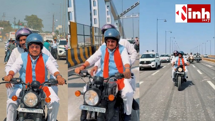 इंदौर डबलडेकर ब्रिज का बुलेट से निरीक्षण, कैलाश विजयवर्गीय के साथ दिखे तुलसी सिलावट